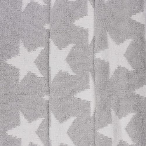 Image of Chenille Baby Blanket - Soft & Plush, Toddler & Baby Blankets, 40x30 Inches (Grey Stars)