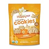 HAPPYTOT Organic Multi-Grain Cookies Toddler Snack, Fun Transportation Shapes, Vanilla, 4.4 Ounce (Pack of 5)