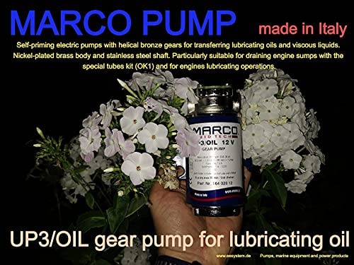 MARCO UP3/OIL selbstansaugende Ölpumpe mit Bronzezahnrädern 5,5 L/min 2 Bar 12V Transferpumpe Bootspumpe Dieselpumpe Schiffspumpe Heizölpumpe Förderpumpe Yachtpumpe, Blau, 138x108x89 mm; 1.4 kg