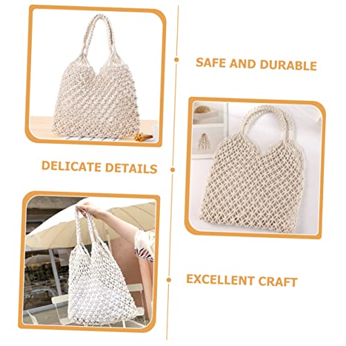 Women Crochet Beach Tote Bag Handwoven Large Shoulder Handbag for Travel Daily Use Stylish Woven Mesh Beach Bag4