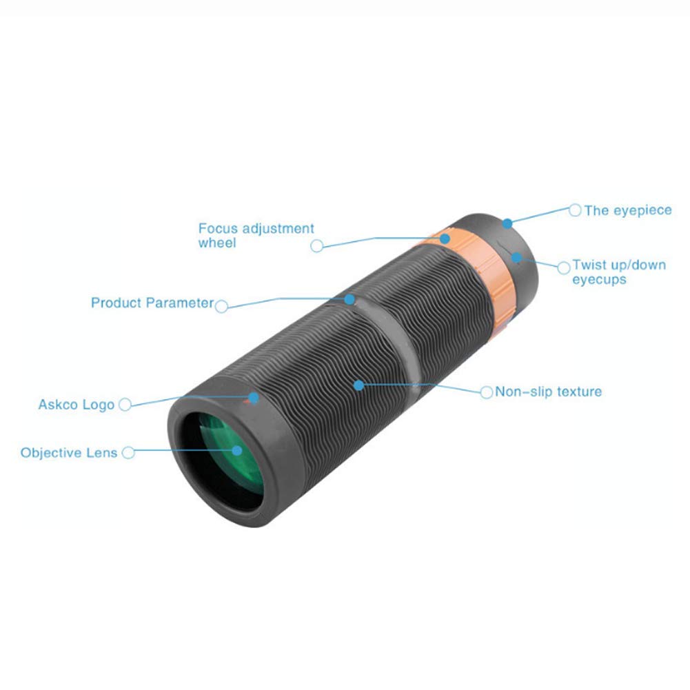 Tragbares Fernglas, leistungsstarkes 10x36 HD, wasserdichtes Monokular-Teleskop mit vollem Stickstoffgehalt, Bak4-Prisma, Fernglas-Teleskop mit Telefonkamera-Adapter