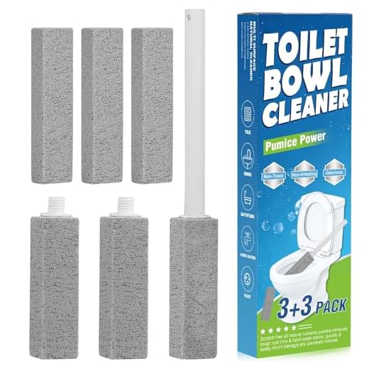6 Packs Pumice Stone Toilet Bowl Cleaner, Pumice Stone for Cleaning, Powerfully Cleans Hard Water Rings, for Cleaning Toilets, Bathtubs, Grills, Swimming Pools, Sinks