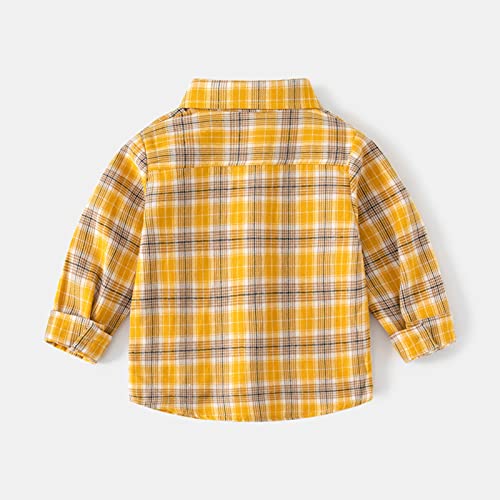 Toddler Long Sleeve Plaid Jacket Oversized Korean Aesthetic Flannel Shirts Button Down Collared Casual Crop Tops for Kids2