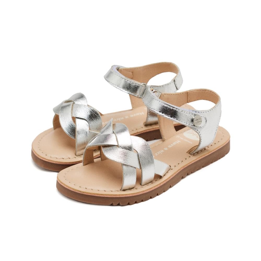 GIOSEPPO Boy's Girl's Rowley Flat Sandal, Metallic Silver, 13 UK Child
