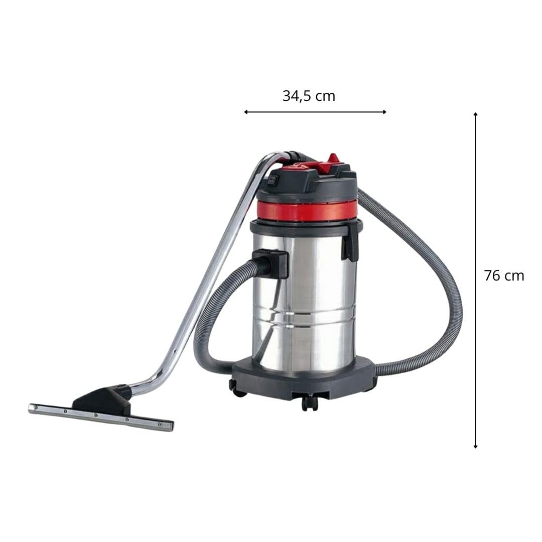 Phoenix - Aspirateur Eau et poussière 30L, Aspirateur Chantier Puissant 1000W - réservoir INOX - Accessoires Inclus câble 7m - 1 Moteur