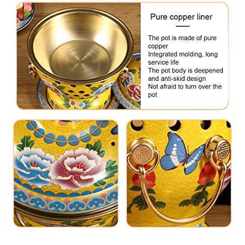 Olla Caliente China Cloisonné de Cobre Azul miniatura 5