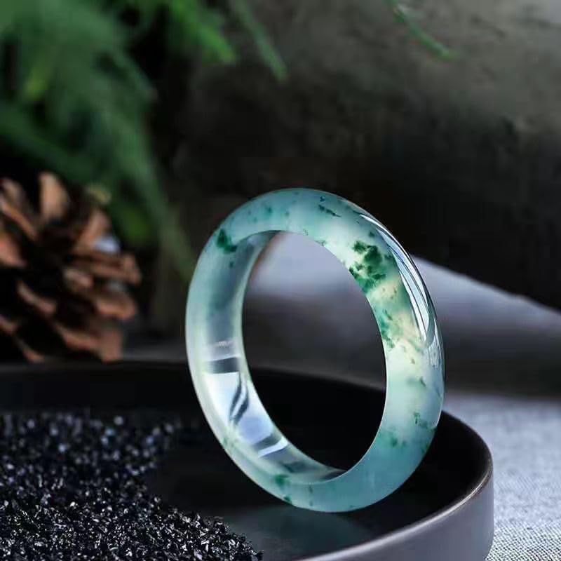 Natural Jade Bangle Bracelet for Women Genuine with 100% Grade A Jade Handmade Bracelets,Healing Protection Good Luck