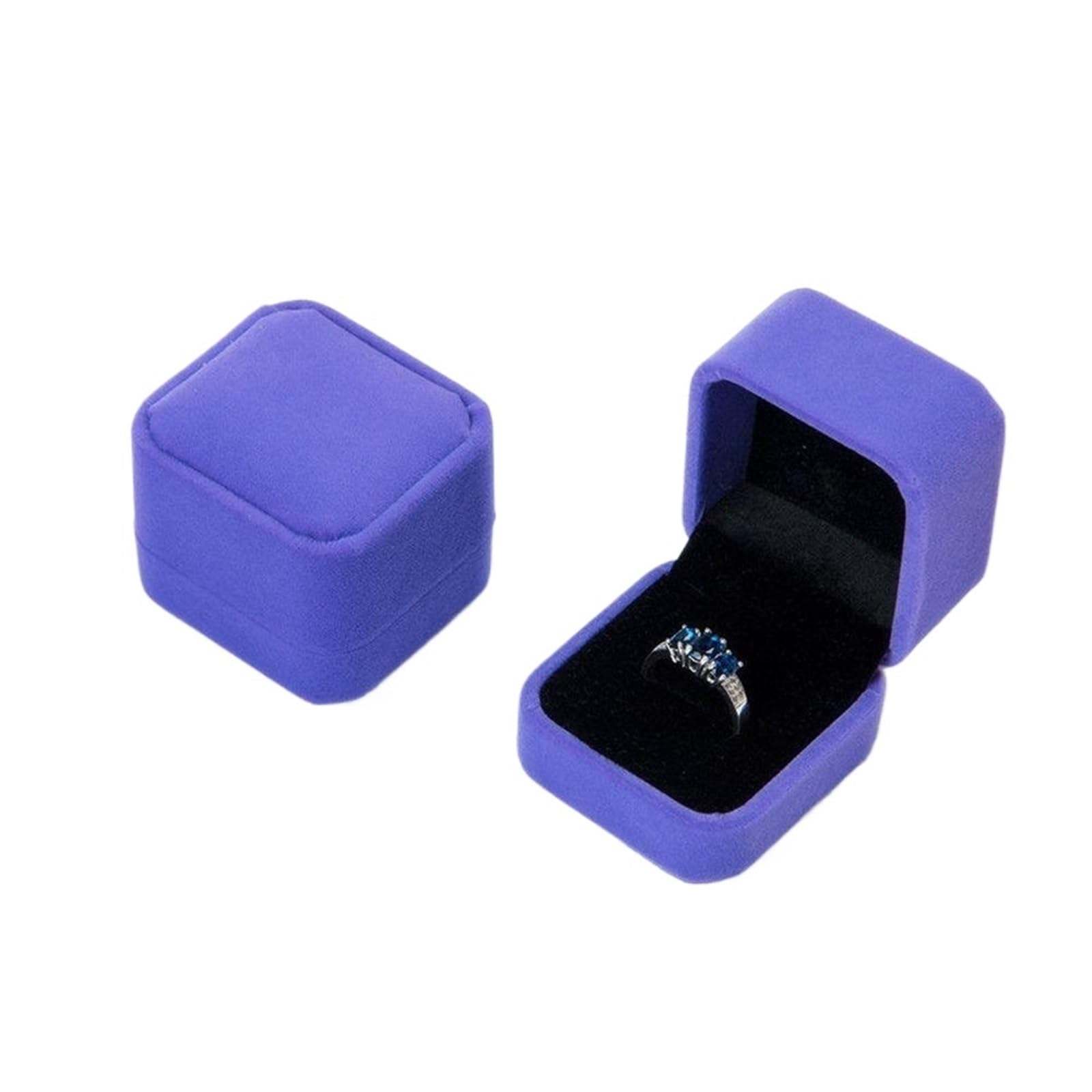 Ring Box Engagement Ring Boxearring Box Small Jewellery Organiser Cases(Purple-single ring)