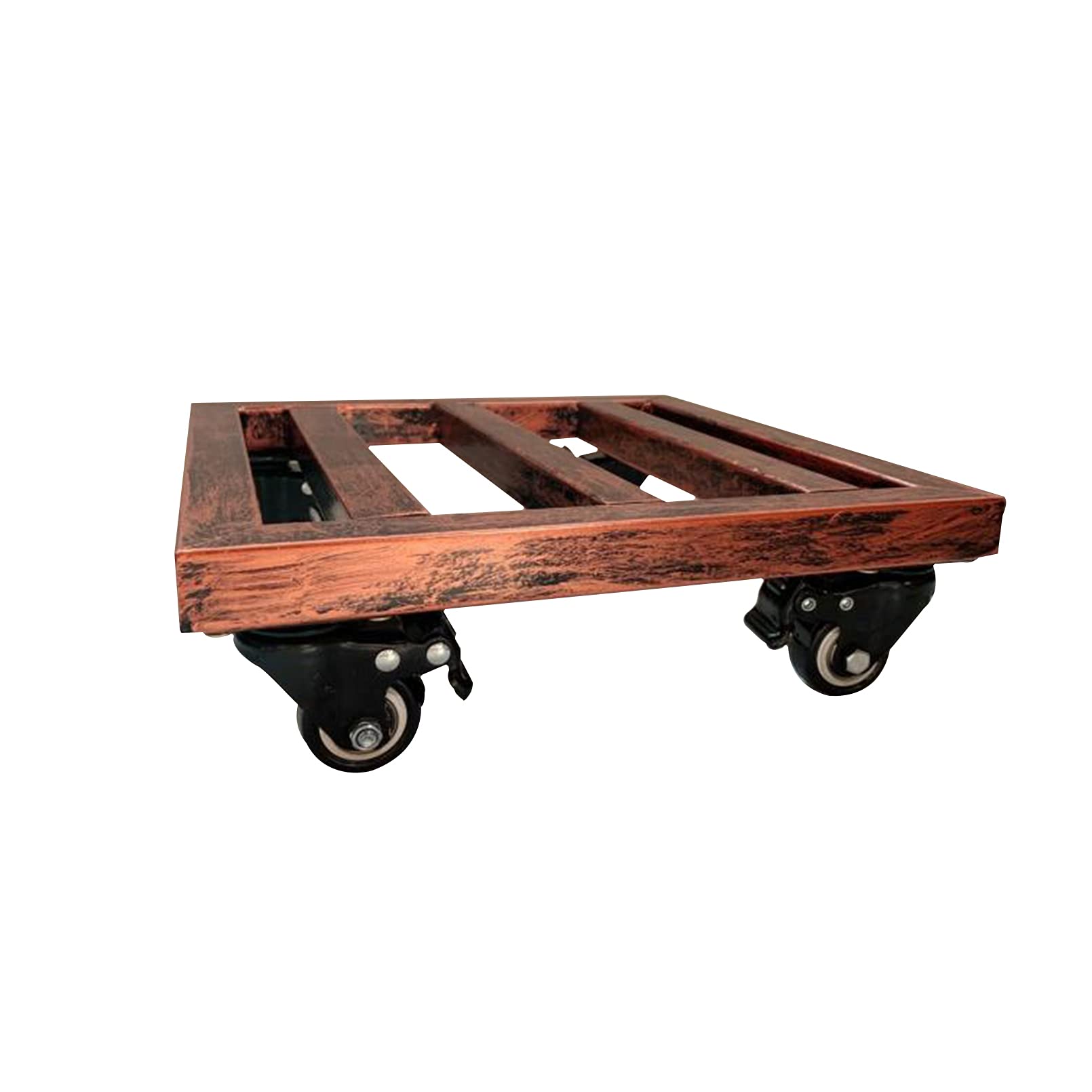 Portavaso con ruote, in metallo, per giardino, patio, 40 x 40 cm, capacità 150 kg, scaffale porta pallet