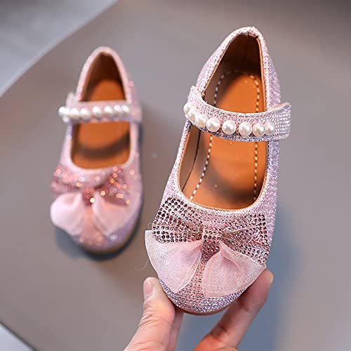 Toddler Dress Shoes Glitter Sparkly Sequins Flower Girl Sandals Closed Toe Sandals Ballet Flats for Wedding Party Princess2