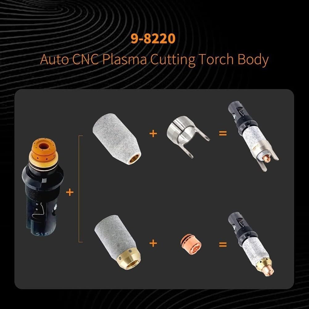 Eawfgtuw Cuerpo automático de la antorcha de corte por plasma CNC 9-8220, para antorchas SL60/100, compatible con máquinas de corte por plasma, construcción de metal y ABS