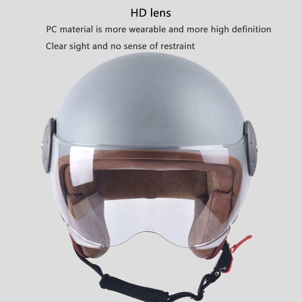 Heren Dames Retro Motorfiets Jet Helm - Lichtgewicht 3/4 Open Helmen met Zonneklep DOT Goedgekeurde Vintage Motor Halve Helm voor Cruiser Scooter