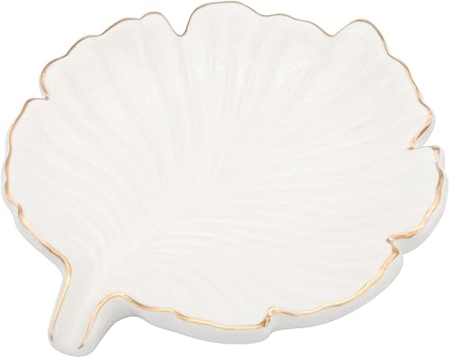 Miniatura 8 de Elegante jabonera de baño, jabonera de cerámica en estilo de hoja de palma, diseño autodrenante para baño