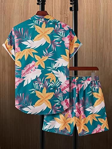 Image of DHRUVI TRENDZ Men's Co-Ord Set | Stylish Shirt & Shorts Combo for Men | Casual Printed Matching Set | Half Sleeve Summer Outfit | Trendy Beachwear & Vacation Set | Regular Fit CoOrd Set for Men