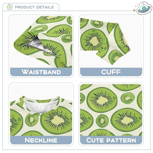 JUNZAN Cartoon Cute Kiwi Fruits Green Big Boys Pullover Hoodie Long Sleeve Hoodies for Girls Sports 4T3