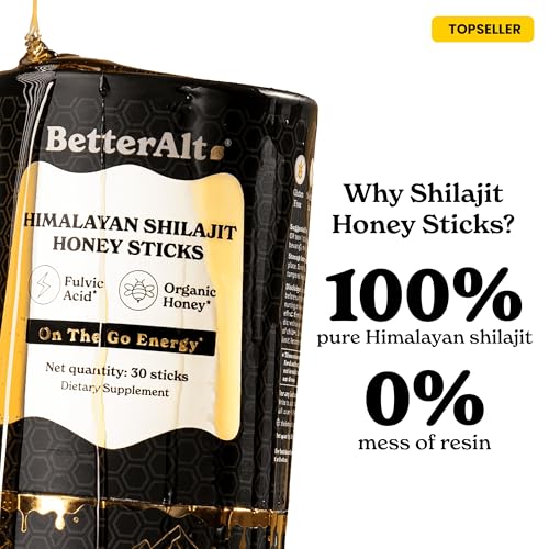 Image of Better Alt Pure Himalayan Shilajit /Shilajeet Energy Sticks with Organic Honey,Sweeter & Tastier|Helps muscle recovery|Boosts Strength & Improved energy, 85+ Trace Minerals,75%+ Fulvic Acid (Pack of 2)