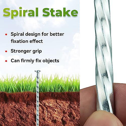 EISENSP 10-Inch Spiral Metal Landscape Edging Stakes - Galvanized and Rustproof - 30pcs Round Anchoring Spikes for Paver Edging, Artificial Turf, Weed Barrier and More - Image 5