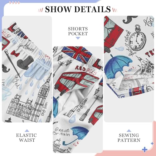 ZZXXB London Tower Bridge Boys Long Pants Soft Trousers Elastic Waist Kids Lounge Bottoms with Pockets S-XL4