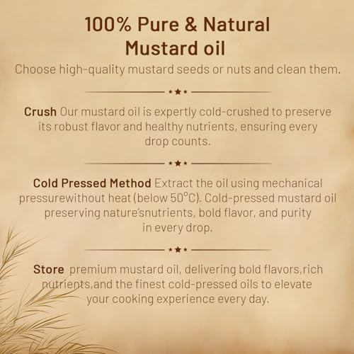 Image of Soni Farms 100% Pure and Organic Mustard Oil 1 Litre Natural, Chemicals and Preservatives Free Cooking Oil Pack of 5