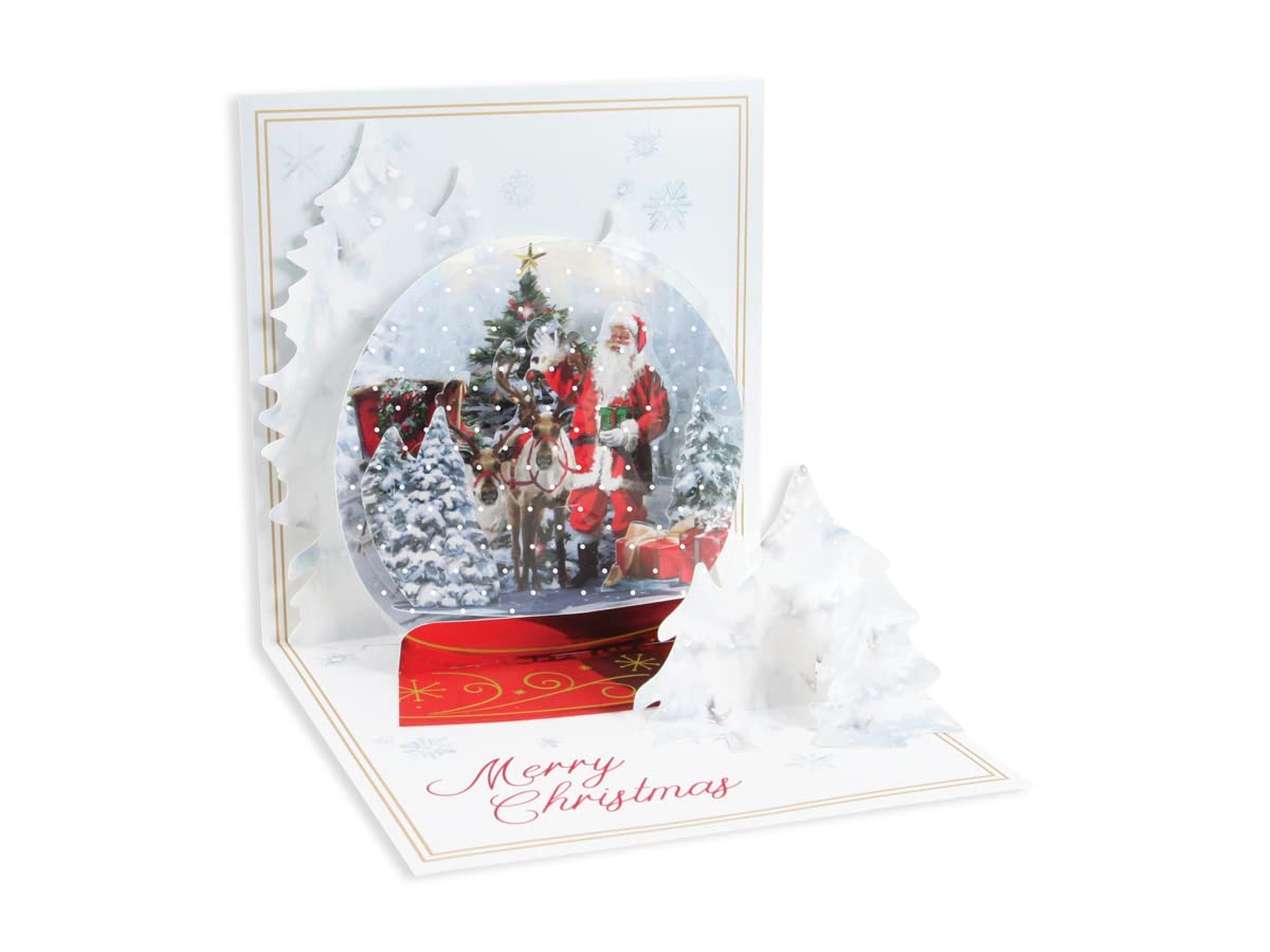 Santa's Snow Globe Pop-Up Christmas Greeting Card Up with Paper Pop Up Cards 48035