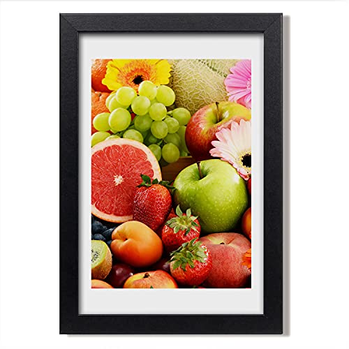 Peinture fruits et fleurs avec cadre en bois MDF Tulup haut de gamme