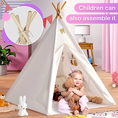 Kids Teepee Tent For Kids With Carry Case Colored Bunting And Feathers, Portable Kid Play Tent Toys For Boys And Girls, Foldable Toddler Tipi Playhouse Indoor And Outdoor Games For Birthday #TOP5