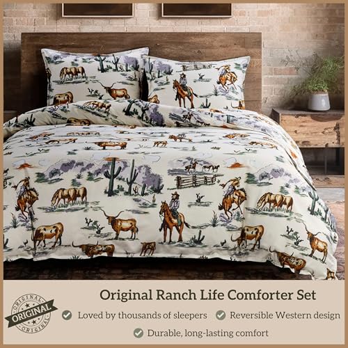 Image of Paseo Road Ranch Life 3 Piece King Duffle Bag Reversible Comforter Set