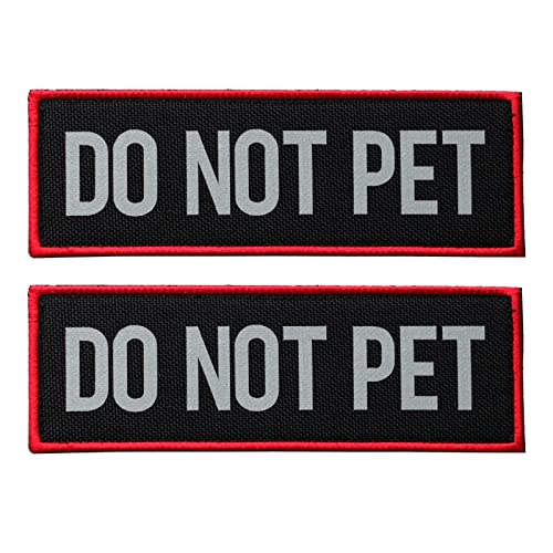 Fitznora 2 Pcs Reflective Do Not Pet Patch With Hook And Loop Backing, Embroidered Border With Printed Lettering Patch For Dog Vest Harness Working Dogs (6 X 2 Inches) #TOP15