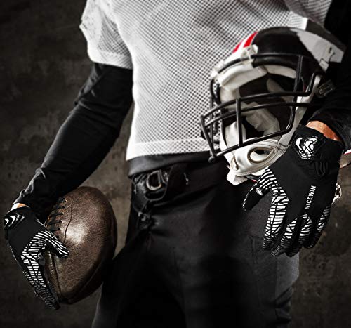 Nicewin Football Gloves Adult Football Receiver Gloves For Men And Women White-Medium-Adult #TOP5