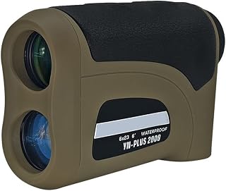 TeMkin Golf Laser Rangefinder with Slope, Outdoor Sports Distance Measuring, Distance Measuring, 2000 Yard Flag Pole Locking, 6X Magnification, Brown