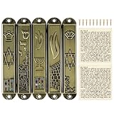 Hemobllo 5 Stück Metall Mezuzah Vintage Religiöse Schriftrolle Türschmuck mit Hebräischer Schrift Leichte Judaica Wanddekoration für Wohn und Bürobereich
