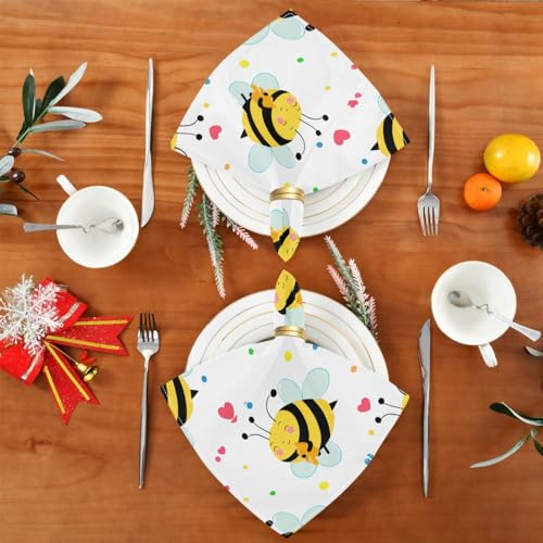 Servilletas de Tela YETTASBIN Cute Bees 20 x 20 Pulg miniatura 4