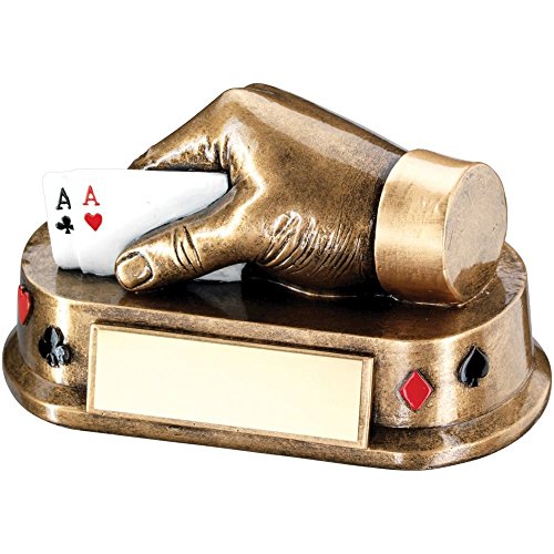 Discounted Trophies Bronze & Gold & Multi Cards Hand Trophy 3 X 5.5inches