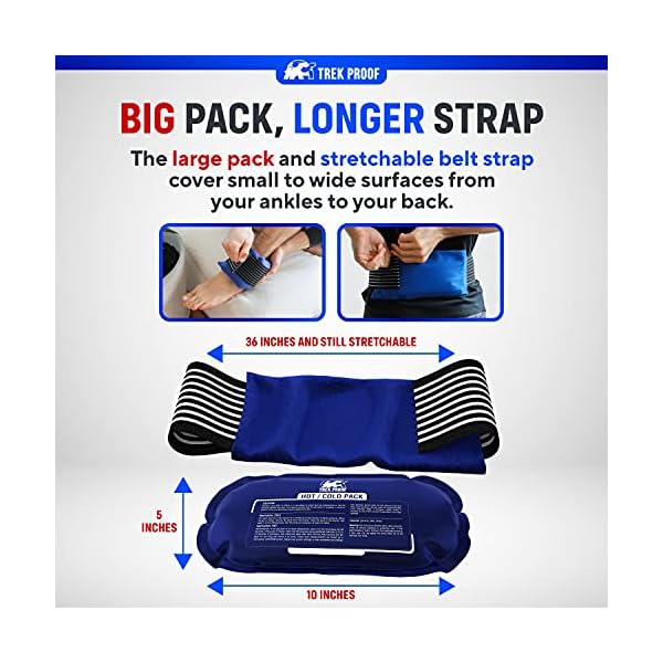 Ice Pack (3-Piece Set) – Reusable Hot and Cold Therapy Gel Wrap Support Injury Recovery, Alleviate Joint and Muscle Pain – Rotator Cuff, Knees, Back & More (3 Piece Set - Classic) - Image 5