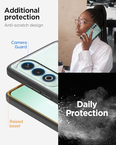 Image of Spigen Essential Sand Crystal | OnePlus Nord CE4 5G Case [Transparent] [Black Bumper] OnePlus Nord CE4 5G Back Cover | TPU+PC - Matte Black