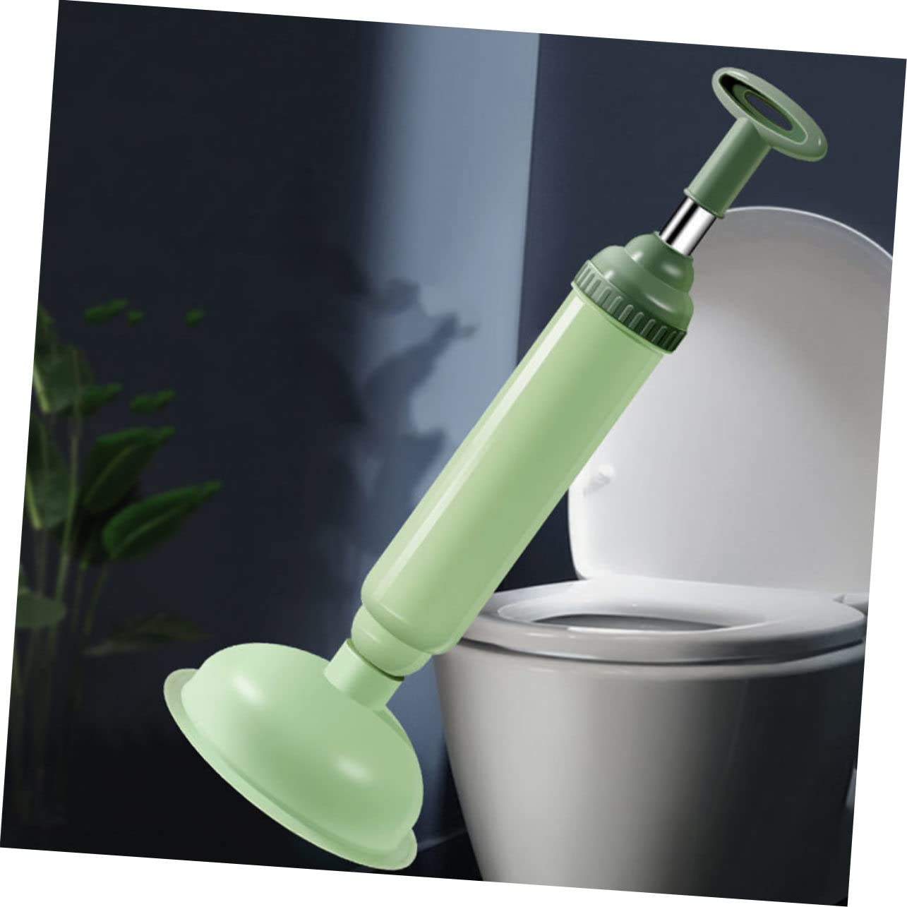 TOPBATHY Stura Water a Pressione per WC, Stantuffo per Bagno e Hotel, 2 Pezzi in PVC e Acciaio Inox, Facile da Pulire, Rimuove Ostruzioni