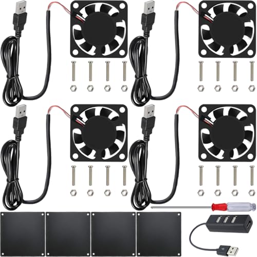 Ventilador 4010 DC 5V 6200RPM sin escobillas con conexión USB de 40mm para proyectos 4 piezas