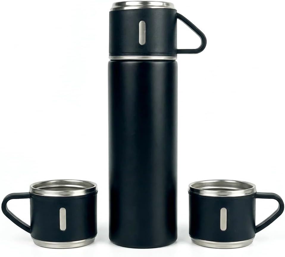 Conjunto Garrafa de Café Térmica Inox com 3 Xícaras 500ml