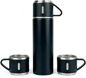 Conjunto Garrafa de Café Térmica Inox com 3 Xícaras 500ml