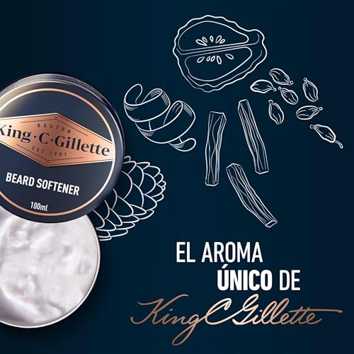 Miniatura 4 de King C. Gillette Suavizante de Barba Hombre, 100 ml | Bálsamo Barba Ligero Acondicionador Profundo, con Manteca de Cacao, Aceite de Argán y Manteca de Karité