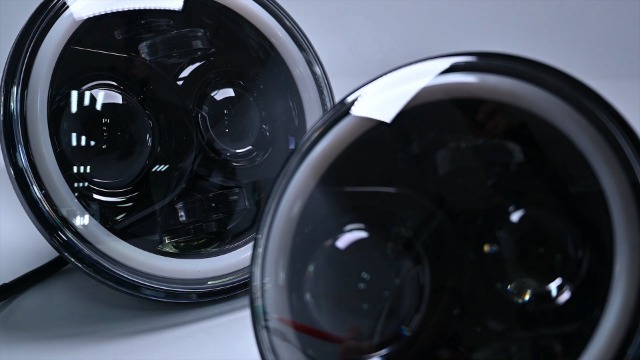 Fari LED Per Land Rover Defender - 7 Pollici Con Anello Alogeno - Abbagliante/Anabbagliante - Foto 4