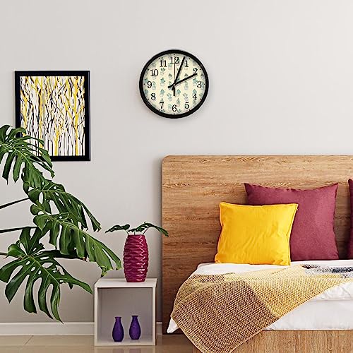 Horloge murale silencieuse pour mieux dormir avec motif cactus jaune - 7