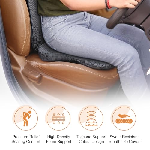 Image of CareFoam Ultimate Car Comfort Combo | Memory Foam Neck Support Pillow, Lumbar Back Support & Seat Wedge Cushion Set of 3 | Ergonomic Neck, Back Hip Support for Driving, Daily Commutes | Universal Fit