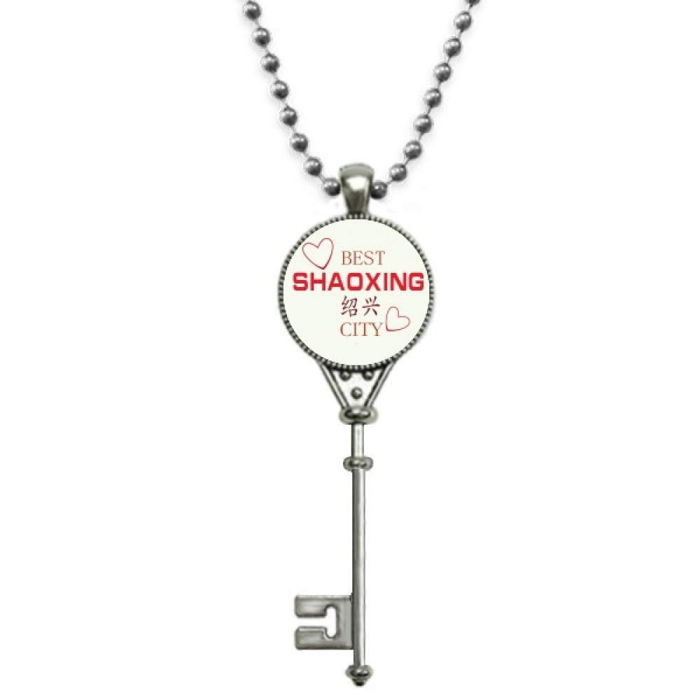 offbb River Town Shaoxing Icon Art Deco Gift Fashion Pendant Vintage Necklace Silver Key Jewelry
