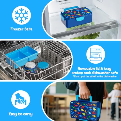 Image of Bento Lunch Box for Kids-3 Compartment Leak Proof Insulated Lunch Container