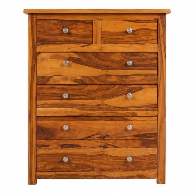 Image of Sheesham Wood Wooden Chest of Drawers with 6 Spacious Drawers for Living Room Storage (Samuel)