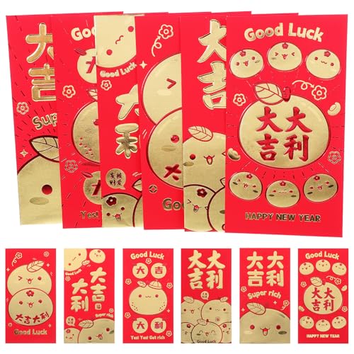 NUOLUX 24個蛇干支デザインお年玉袋 長札 赤いポチ袋 おしゃれ祝儀袋 正月 春祭り用 幸運象徴の伝統的レッドパケット 家族や友人への贈り物