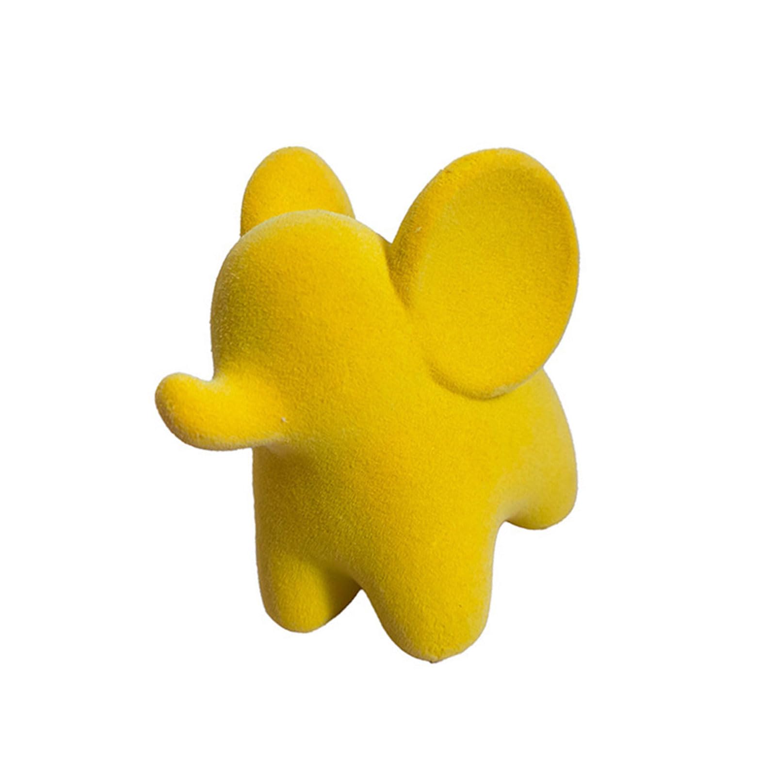 Osniyaw Yellow Elephant Decorations, Statues Bring Good Luck For Home Decorations, Resin Elephant Figures For Bookshelves, Centerpieces, Resin Figures