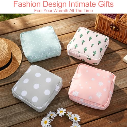 Image of Sanitary Napkin Storage Bag, 4 Pcs Period Bag for Women Portable Period Pouch Small Discreet Menstrual Pad Bags Cute Feminine Pads Period-Kits Menstrual Cup Pouches Tampon Holder for Purse