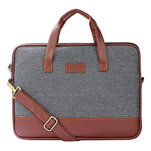 Rolexo Men Slim Casual Office Laptop Travel Messenger Bag (Grey Tan) (B08KWBB665) Amazon Price History, Amazon Price Tracker